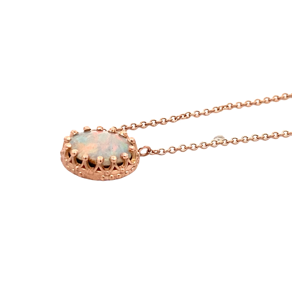 Beeghly & Co. Rose Gold Solitaire Opal Necklaces BCN-OP