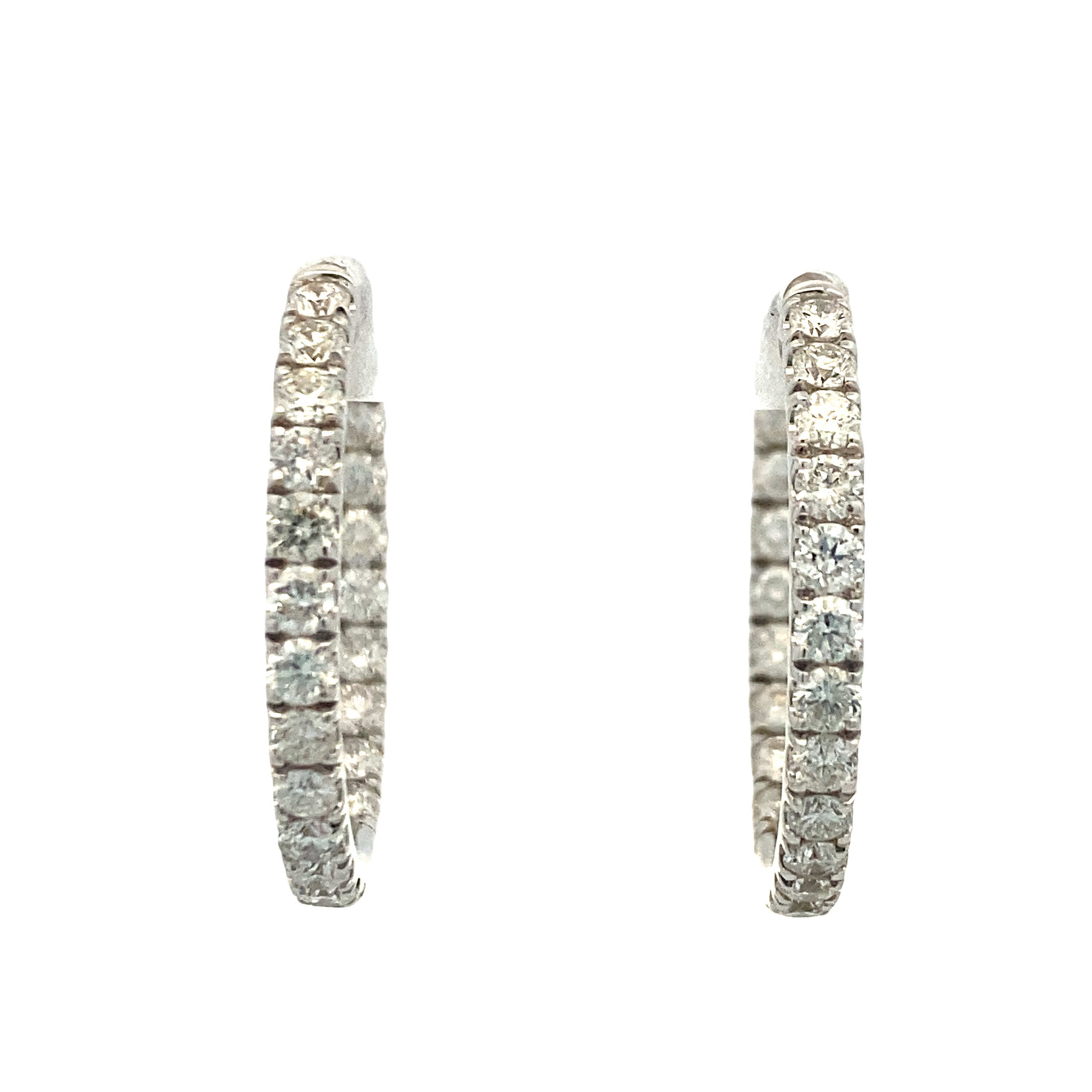 White Gold Diamond Hoop Earrings