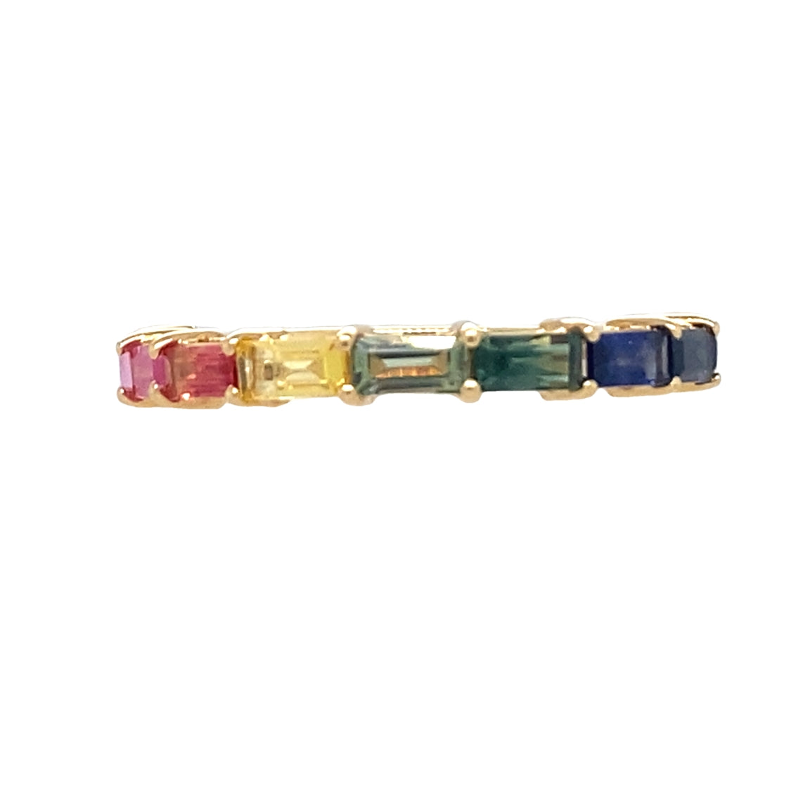 Rainbow Sapphire Ring in Yellow Gold