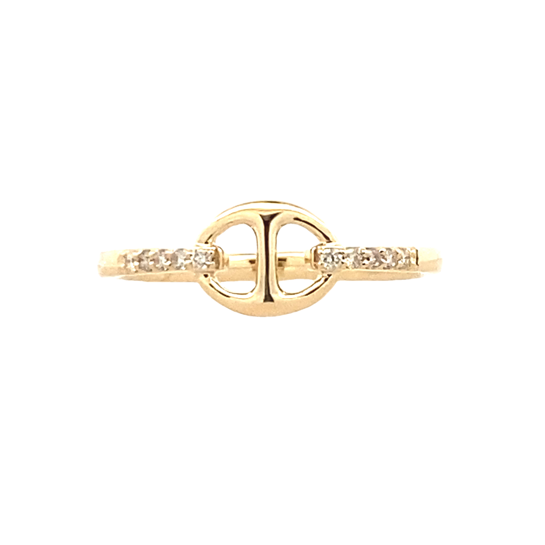 Yellow Gold Diamond Link Ring