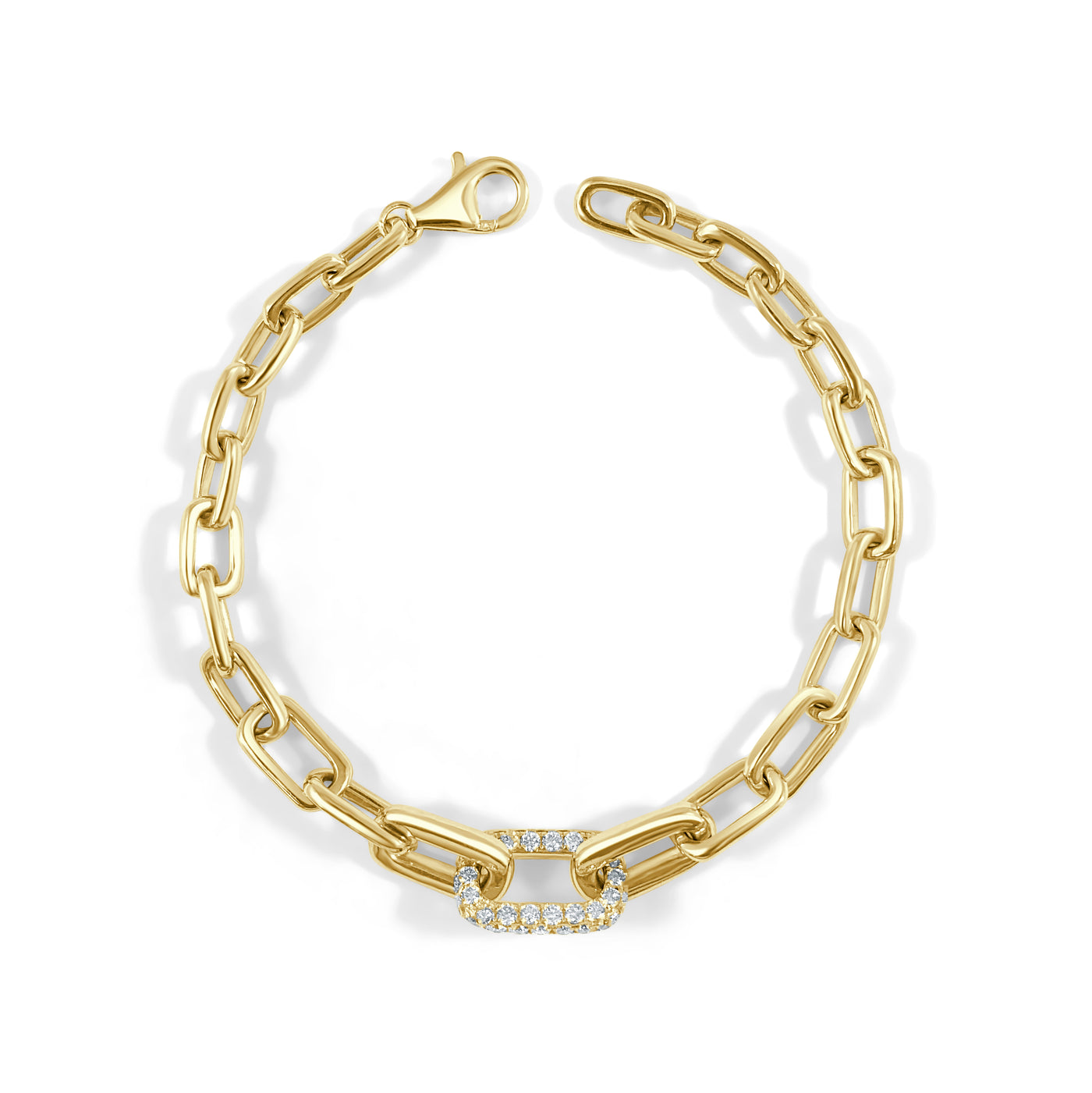 Yellow Gold Fancy Link Diamond Bracelet CBR381 NY