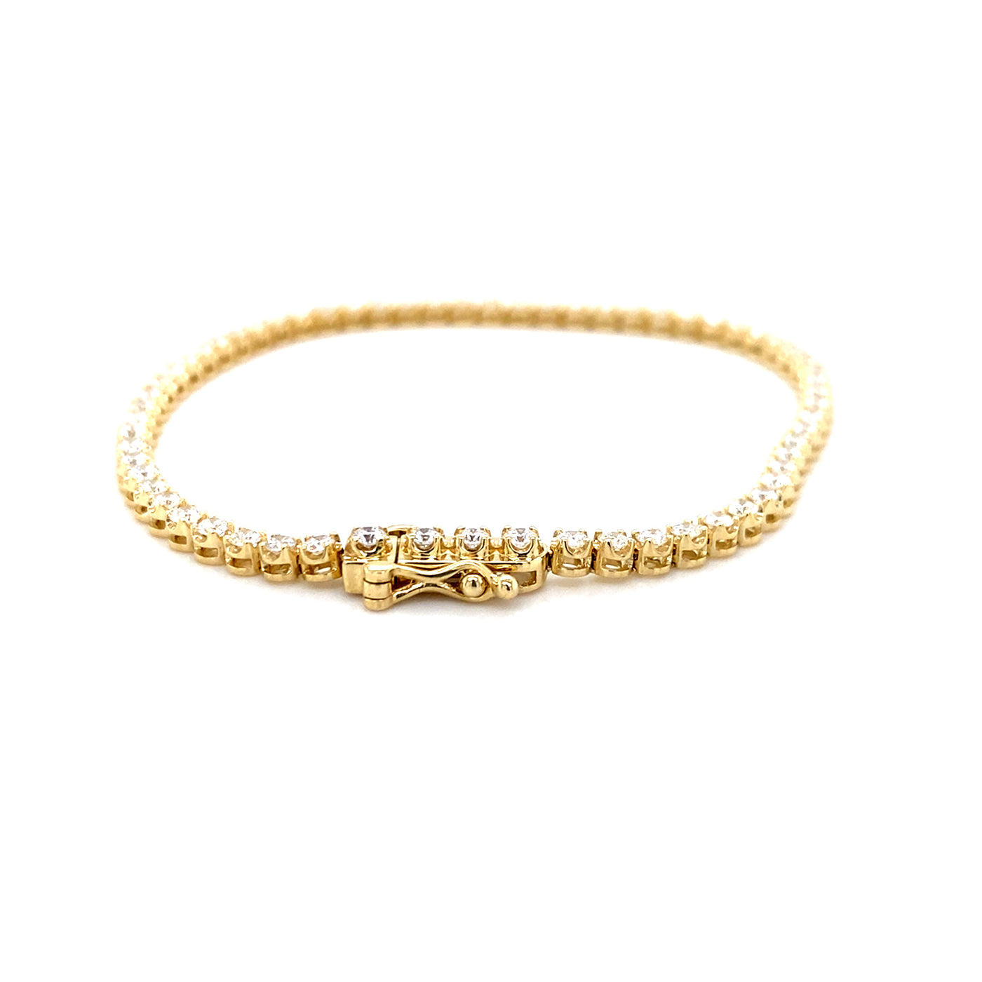 Lab-Created Diamond Tennis Bracelet in Yellow Gold