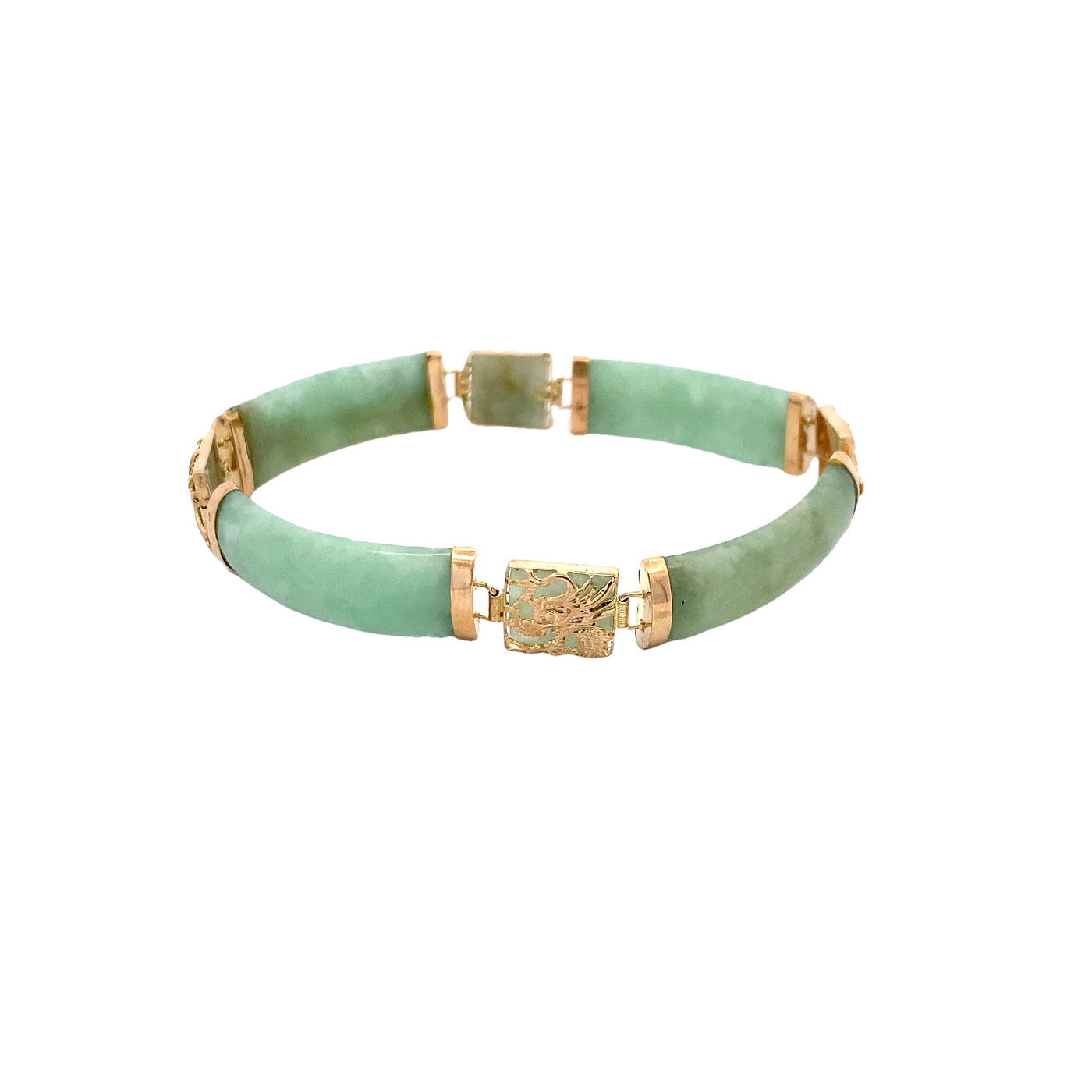 BCJ Estate Jewelry Yellow Gold Jade Bracelet