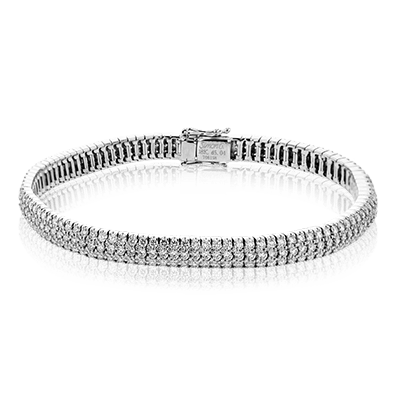 Multi Row Diamond Bracelet in White Gold by Simon G