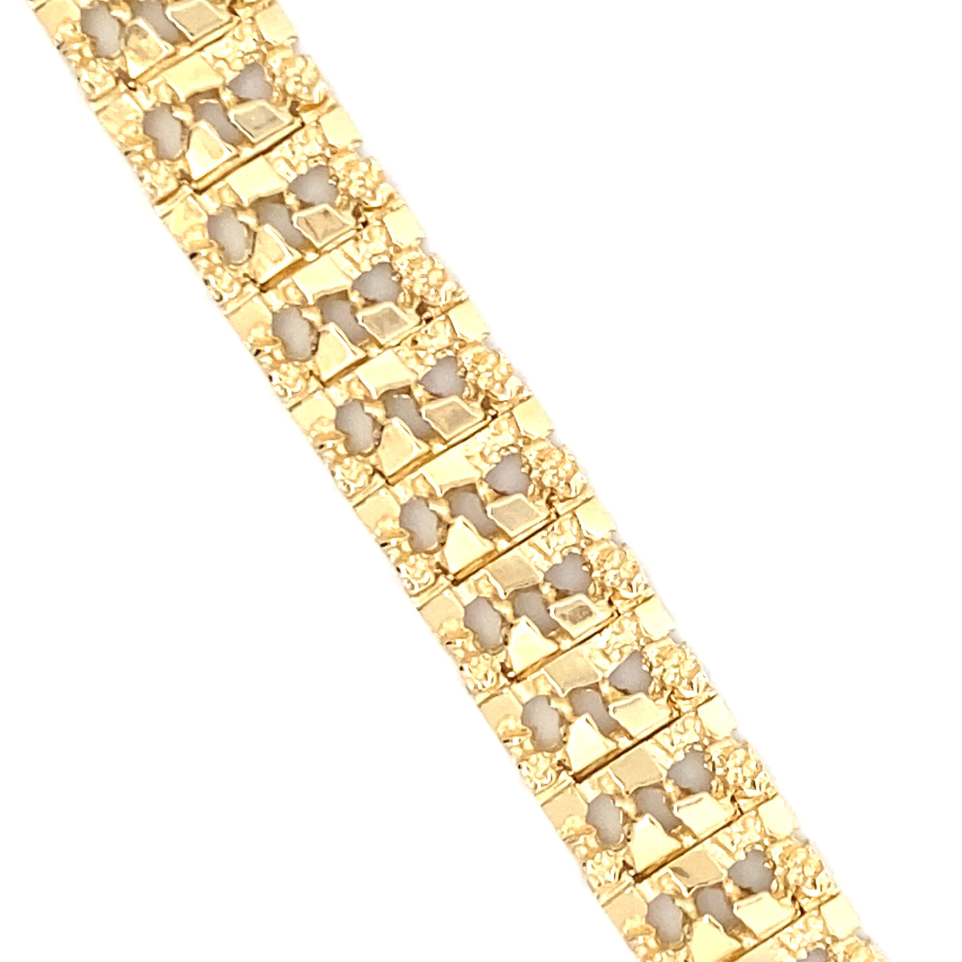 Estate D/C Fancy Link Bracelet in Yellow Gold