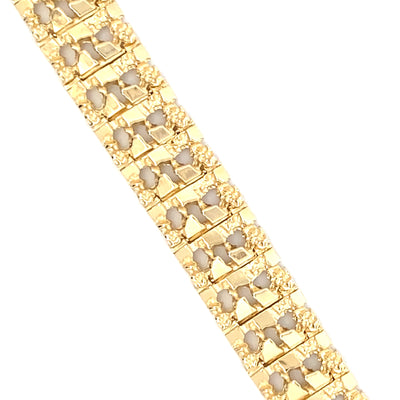 Estate D/C Fancy Link Bracelet in Yellow Gold