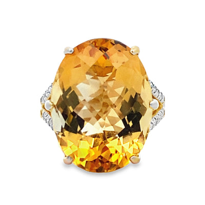 Oval Citrine Ring in Yellow Gold by B&C