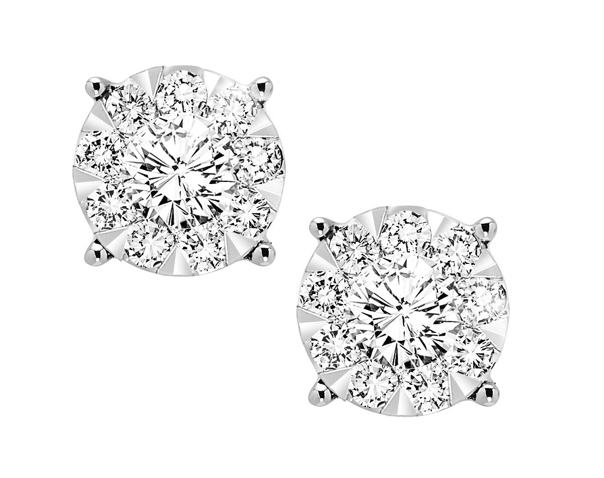 1/2 CTW Diamond Stud Earrings "Big Bang Collectin"  in White Gold