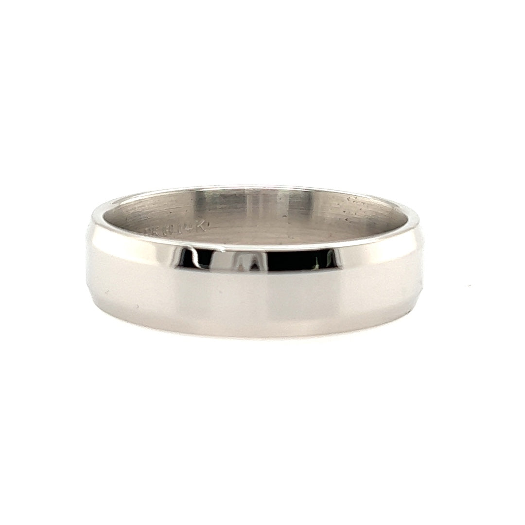 6mm Classic Wedding Band in White Gold by Benchmark