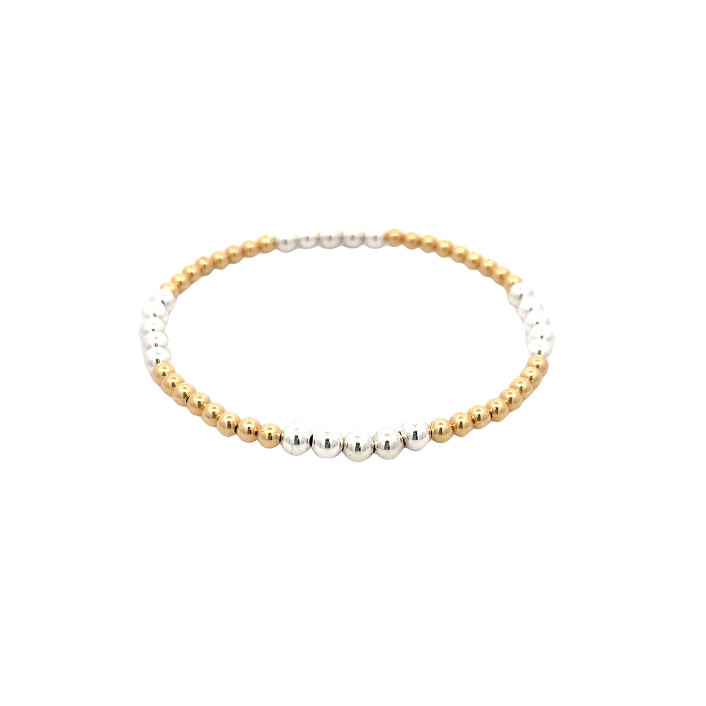 Expandable Bead Bracelet in Two-Tone Gold by Karen Lazar