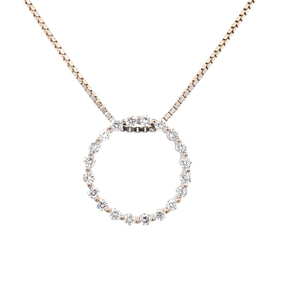 Estate White Gold Diamond Circle Pendant