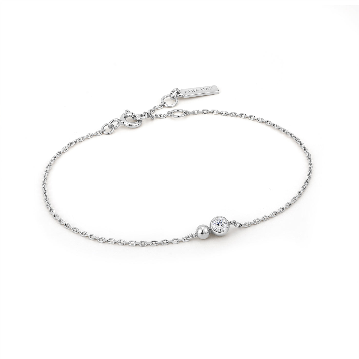 Orb Sparkle CZ Chain Bracelet in Silver by Ania Haie