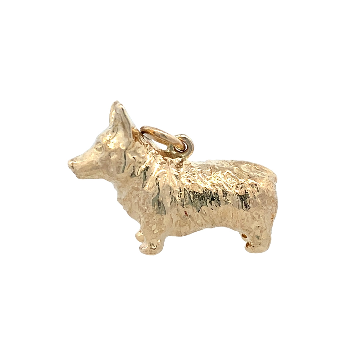 Estate Corgi Dog Charm in Yellow Gold