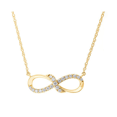 10KT Yellow Gold Infinity Diamond Necklaces PD36140-1YD