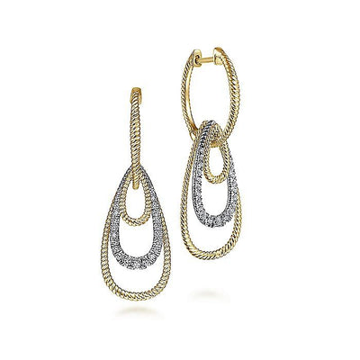 Gabriel & Co. 14 KT Two-Tone Drop Earrings Diamond Earrings EG13802M45JJ