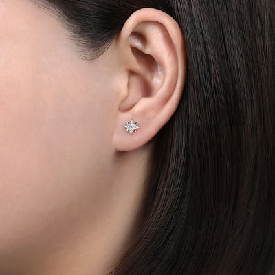Gabriel & Co. 14 KT White Gold Stud Earrings Diamond Earrings EG13749W45JJ
