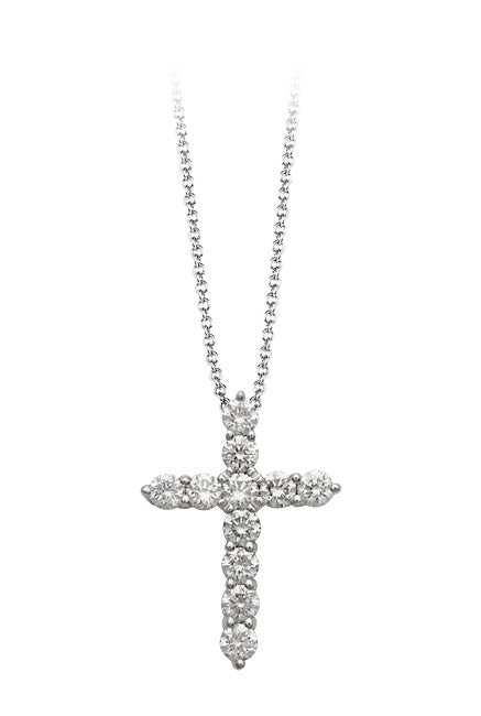 Zeghani White Gold Diamond Cross Pendant