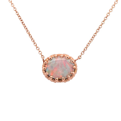 Beeghly & Co. Rose Gold Solitaire Opal Necklaces BCN-OP