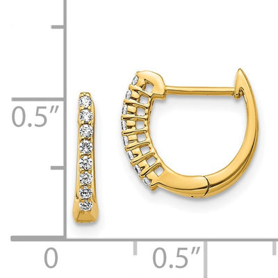 14 KT Yellow Gold Huggie Diamond Earrings EM5407-016-YA