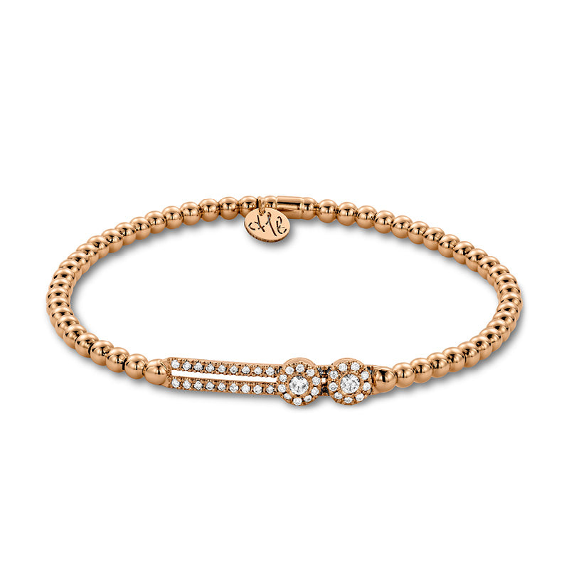 Double Slide Expandable Bangle in Rose Gold by Hulchi Belluni