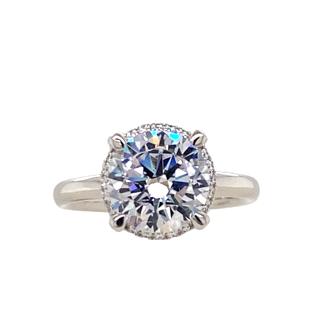 Hidden Halo DIamond Engagement Ring in White Gold by Gabriel NY