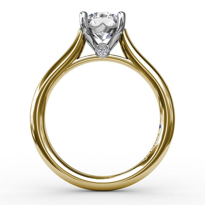 FANA 14KT Yellow Gold Solitaire Diamond Engagement Ring S4014/YG 1.5CT