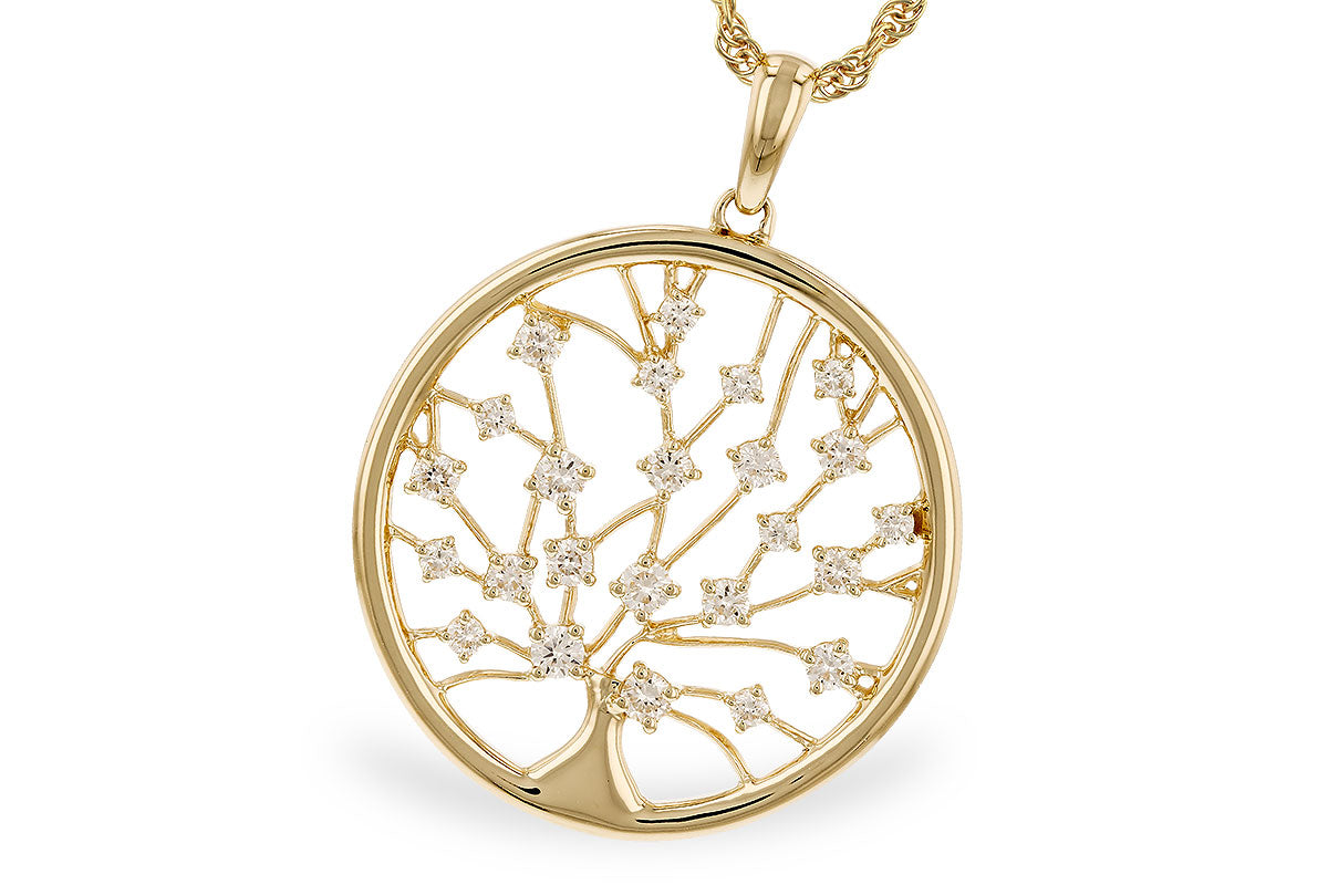 Diamond Tree of Life Pendant in Yellow Gold by Allison Kaufman