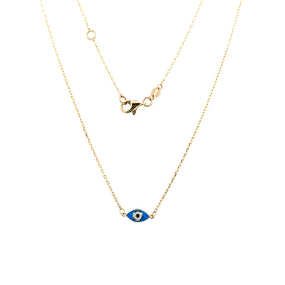 Yellow Gold Enamel Evil Eye Necklace 3T293/1800