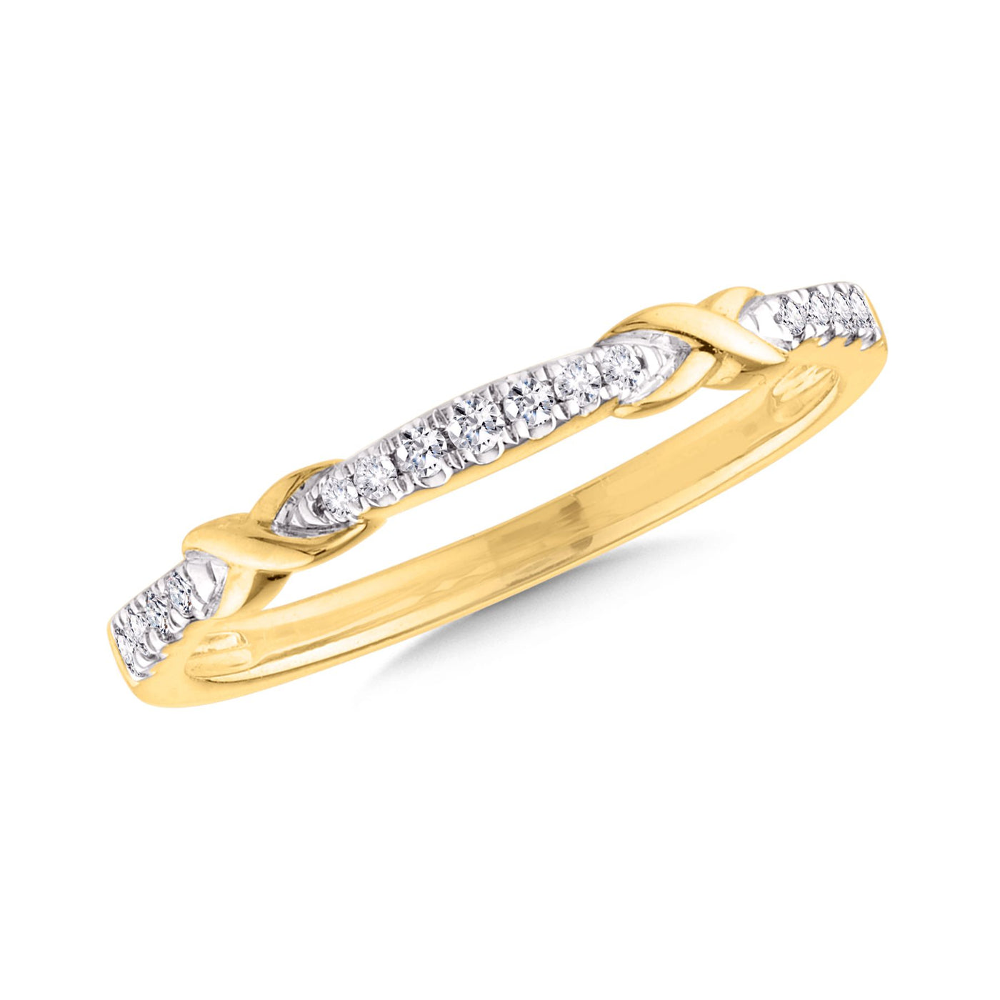 Diamond Stackable Band in Yellow Gold