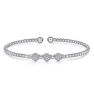 Gabriel & Co. White Gold Diamond Bujukan Bangle