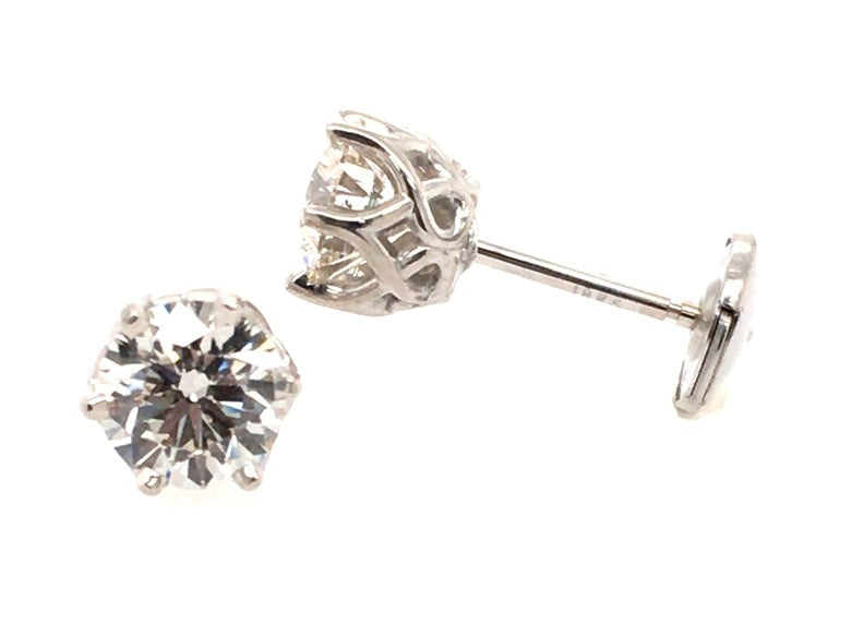 1 1/2 CTW Diamond Studs in White Gold  "Best Collection" by B&C