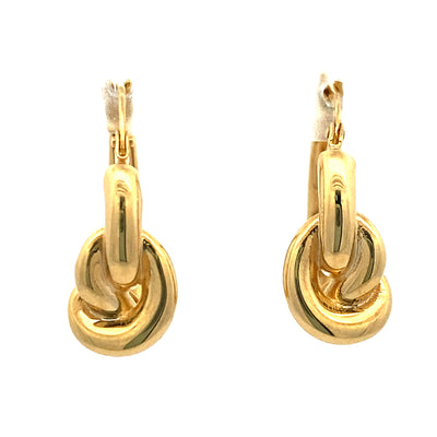 Love Knot Hollow Hoop Earrings in Yellow Gold