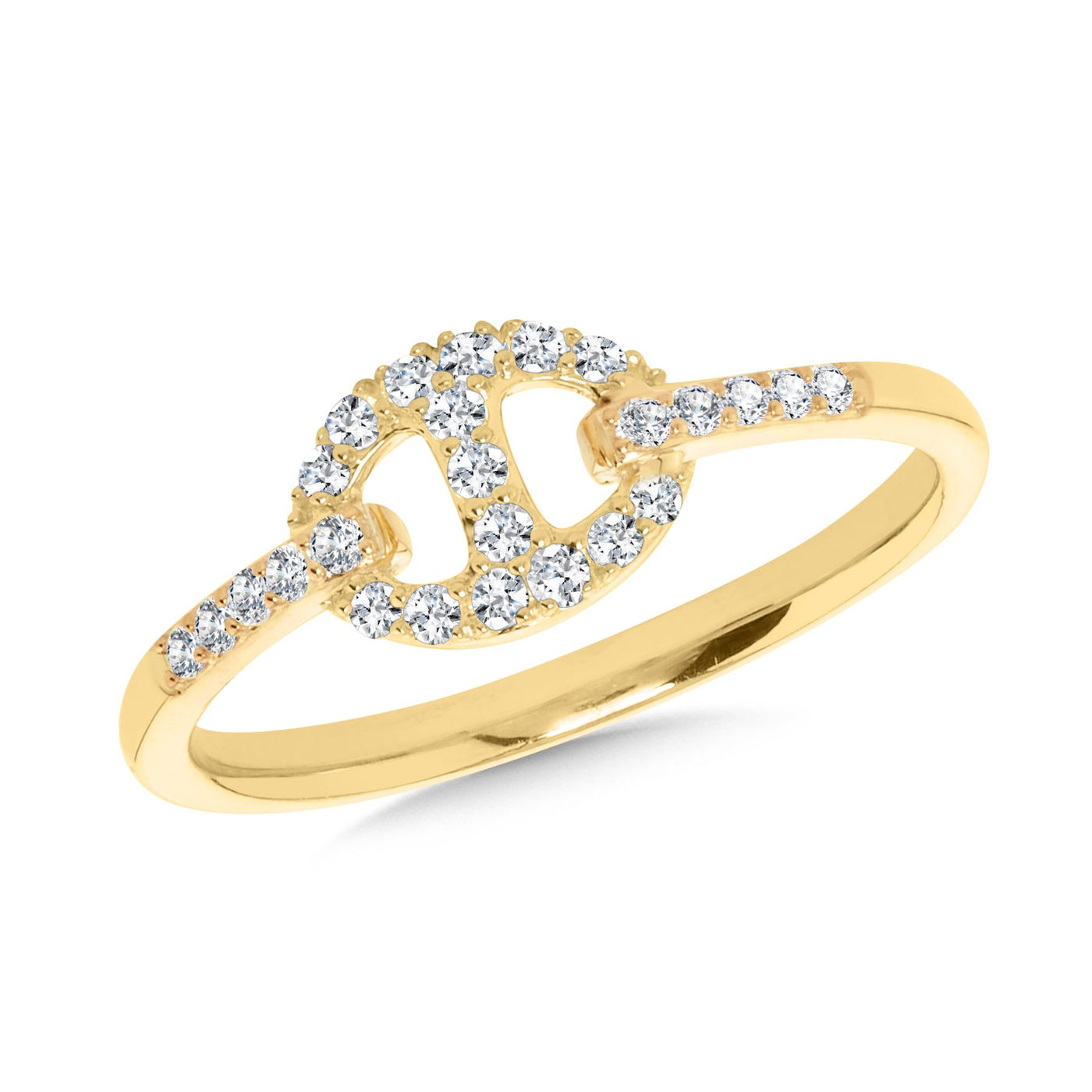 Diamond Geometric Style Ring in Yellow Gold