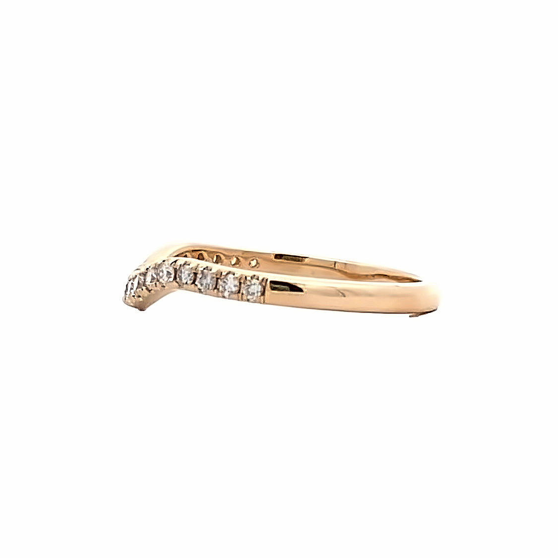 Curved Diamond Wedding/Anniversary Bank in Yellow Gold by B&C