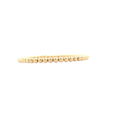 4mm Stretch Beaded Bracelet in Yellow Gold by Karen Lazar