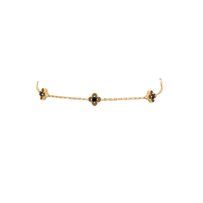 Yellow Gold Chain Gemstone Bracelets PB14OS