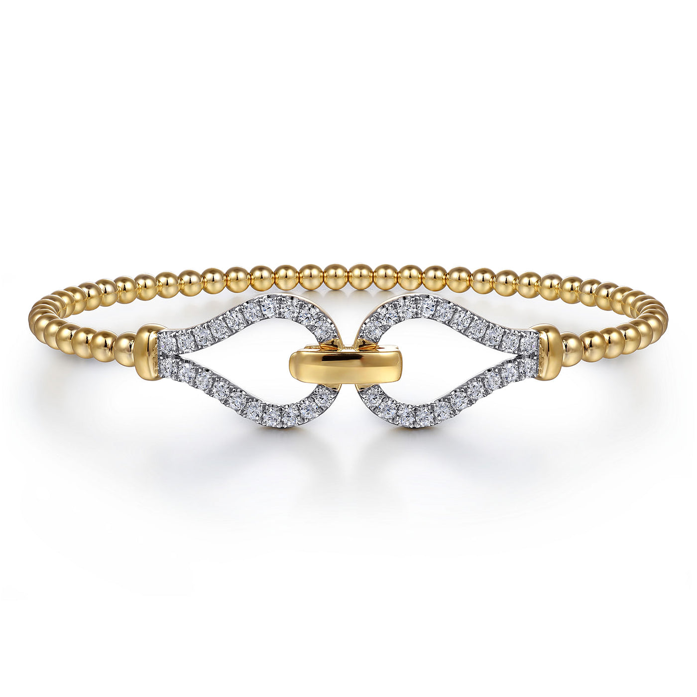 Diamond Split Bujukan Bangle in Yellow Gold by Gabriel NY