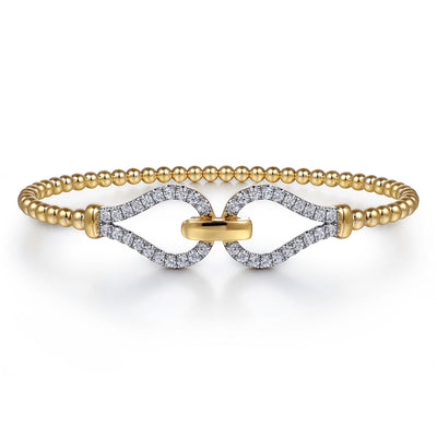 Diamond Split Bujukan Bangle in Yellow Gold by Gabriel NY