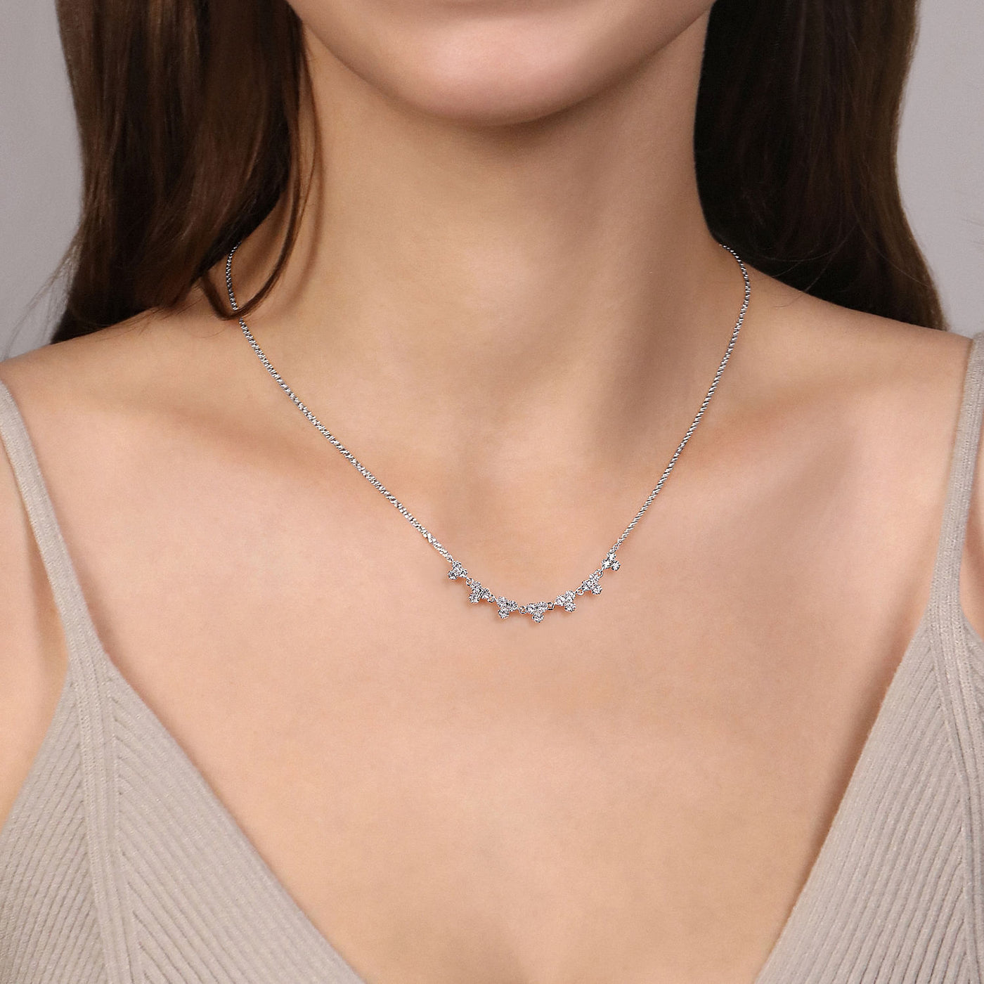 Gabriel & Co. White Gold Diamond  Collar/Choker Necklace