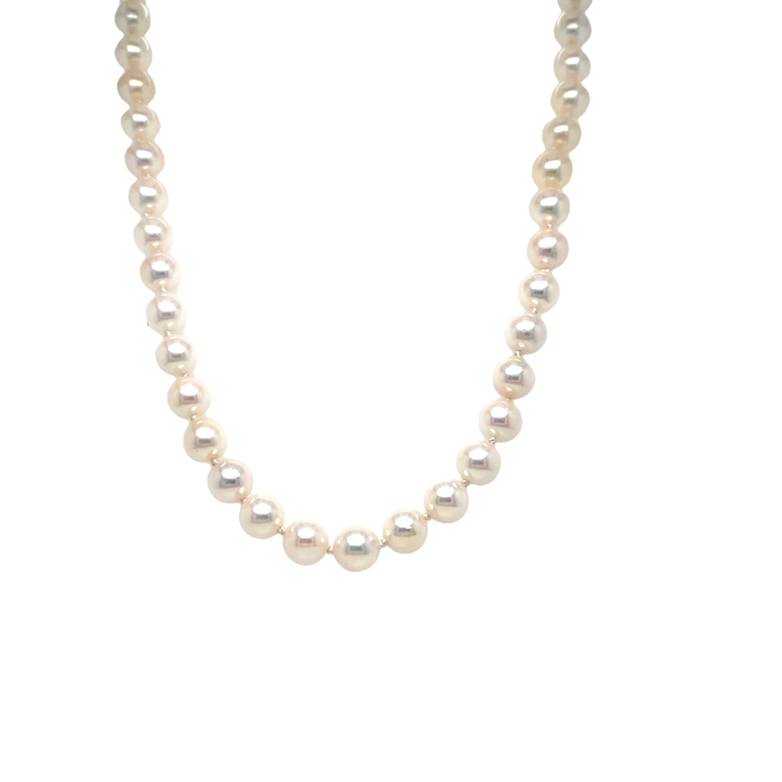 17-19" Pearl Necklace In Yellow Gold by B&C