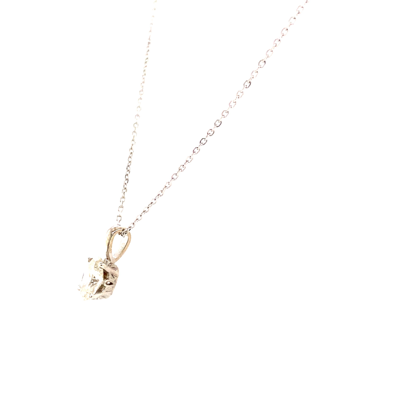 Diamond Solitaire Pendant in White Gold by B&C