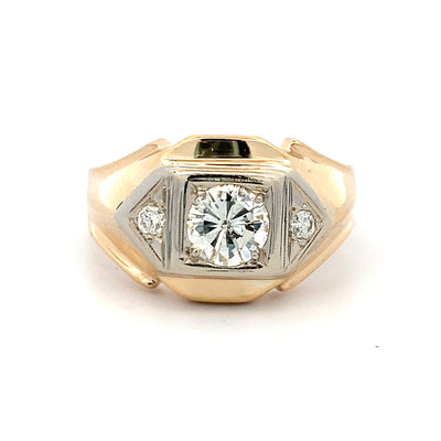 Estate Yellow Gold Classic Style Men's Ring