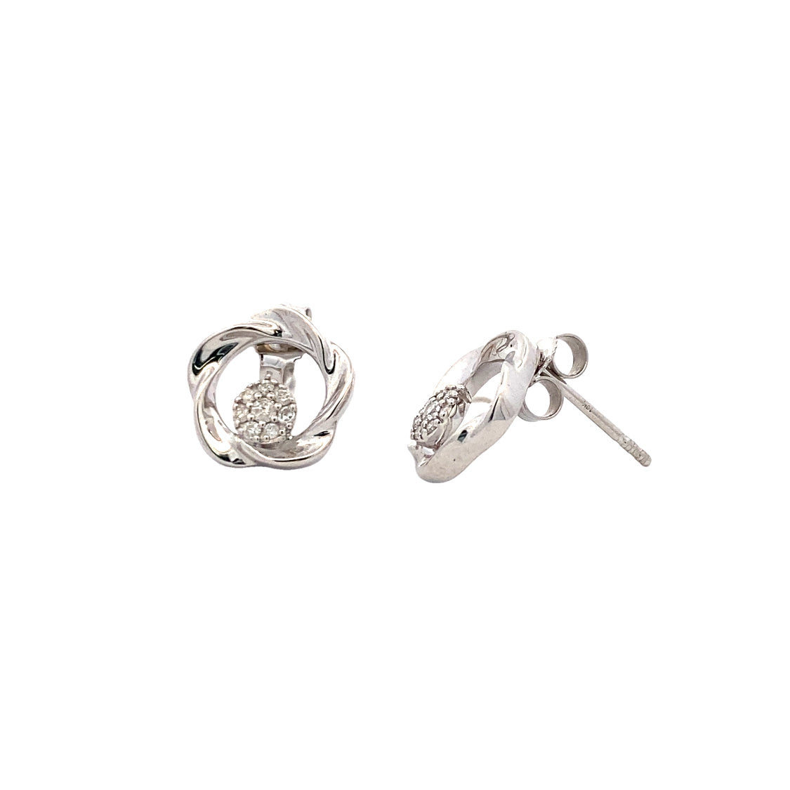 Silver Stud Diamond Earrings