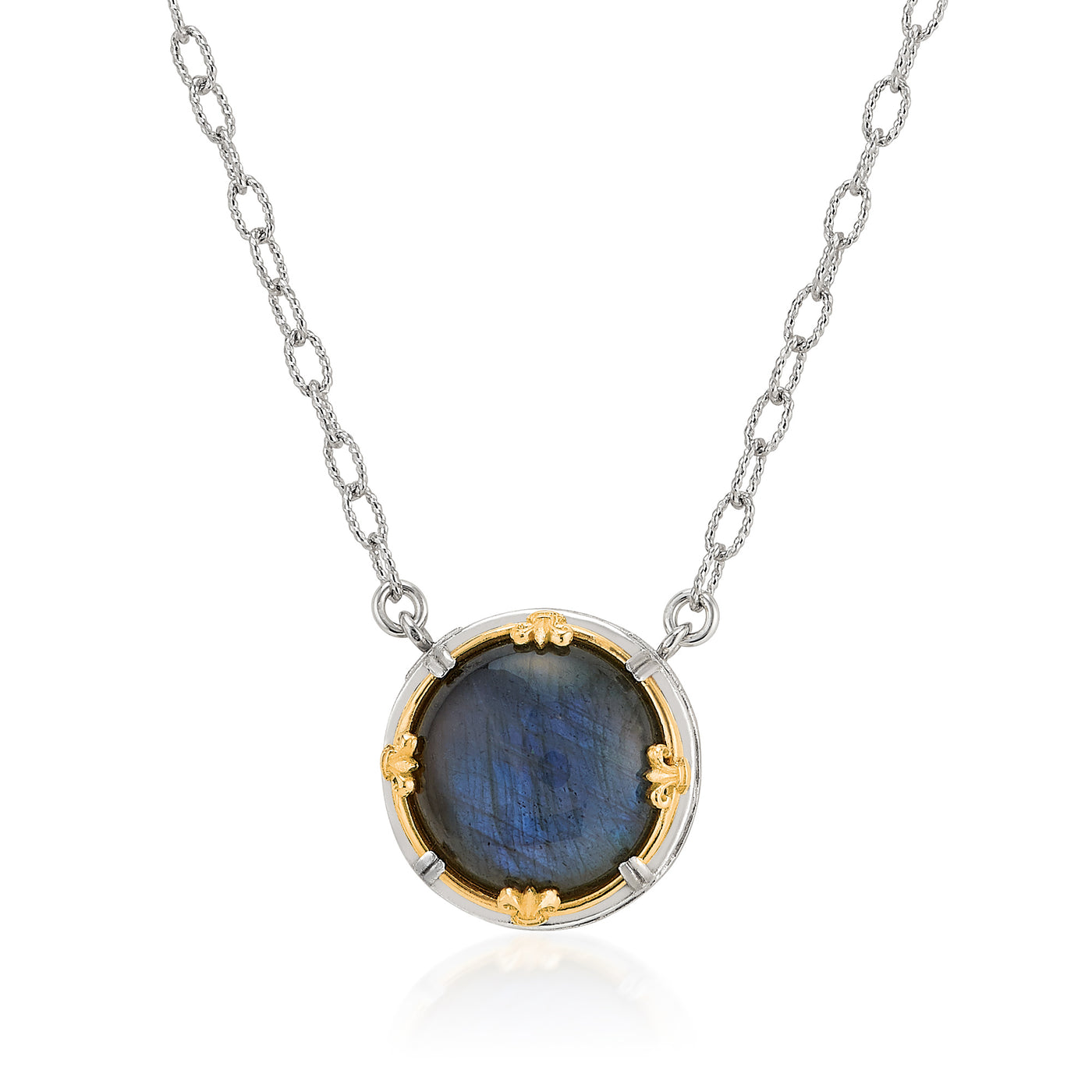 Labradorite Necklace in Two-Tone GOld by Anatoli