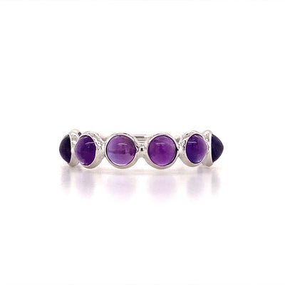 Amethyst Adjustable RIng in White Gold