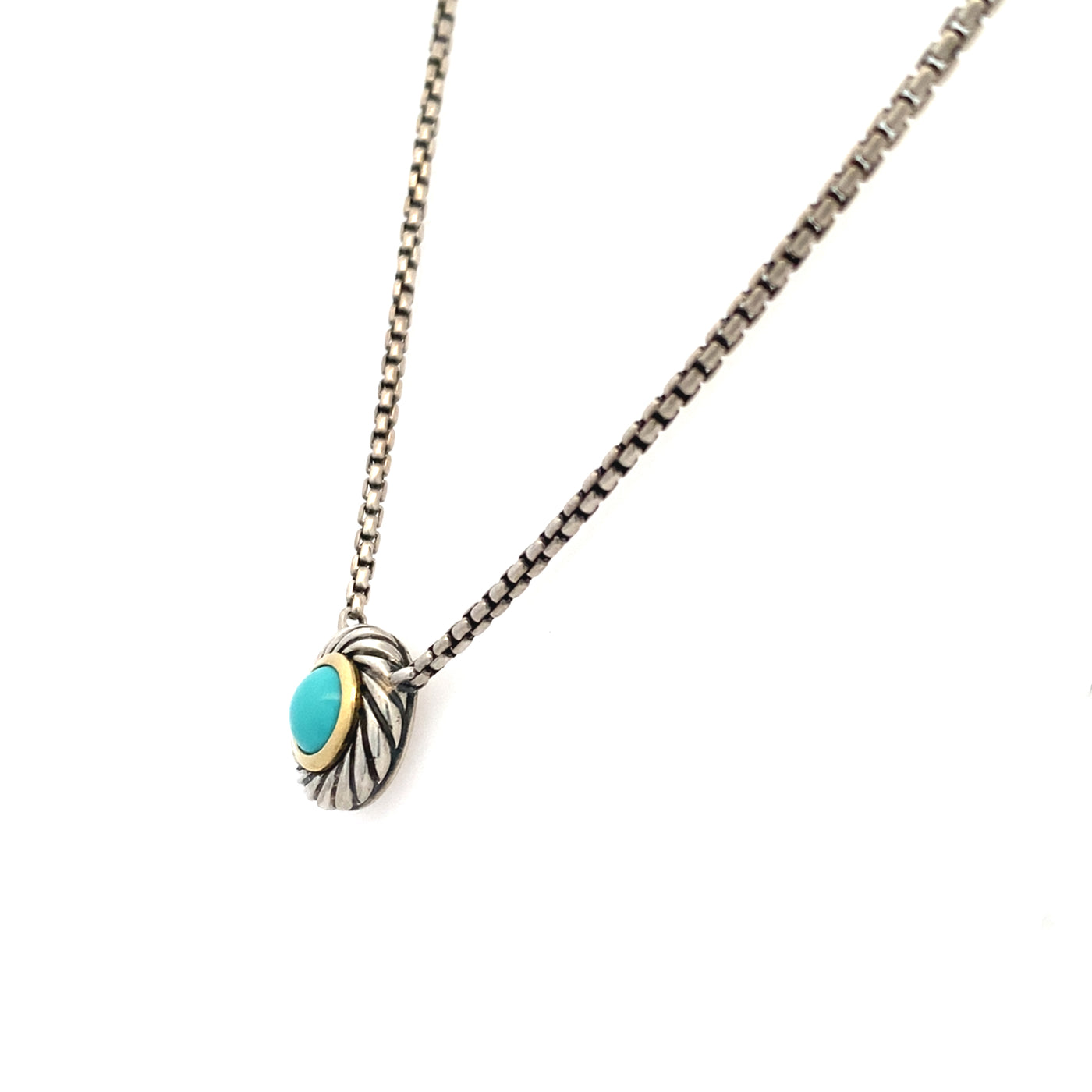 Estate David YurmanTurquoise Pendant inTwo-Tone Gold