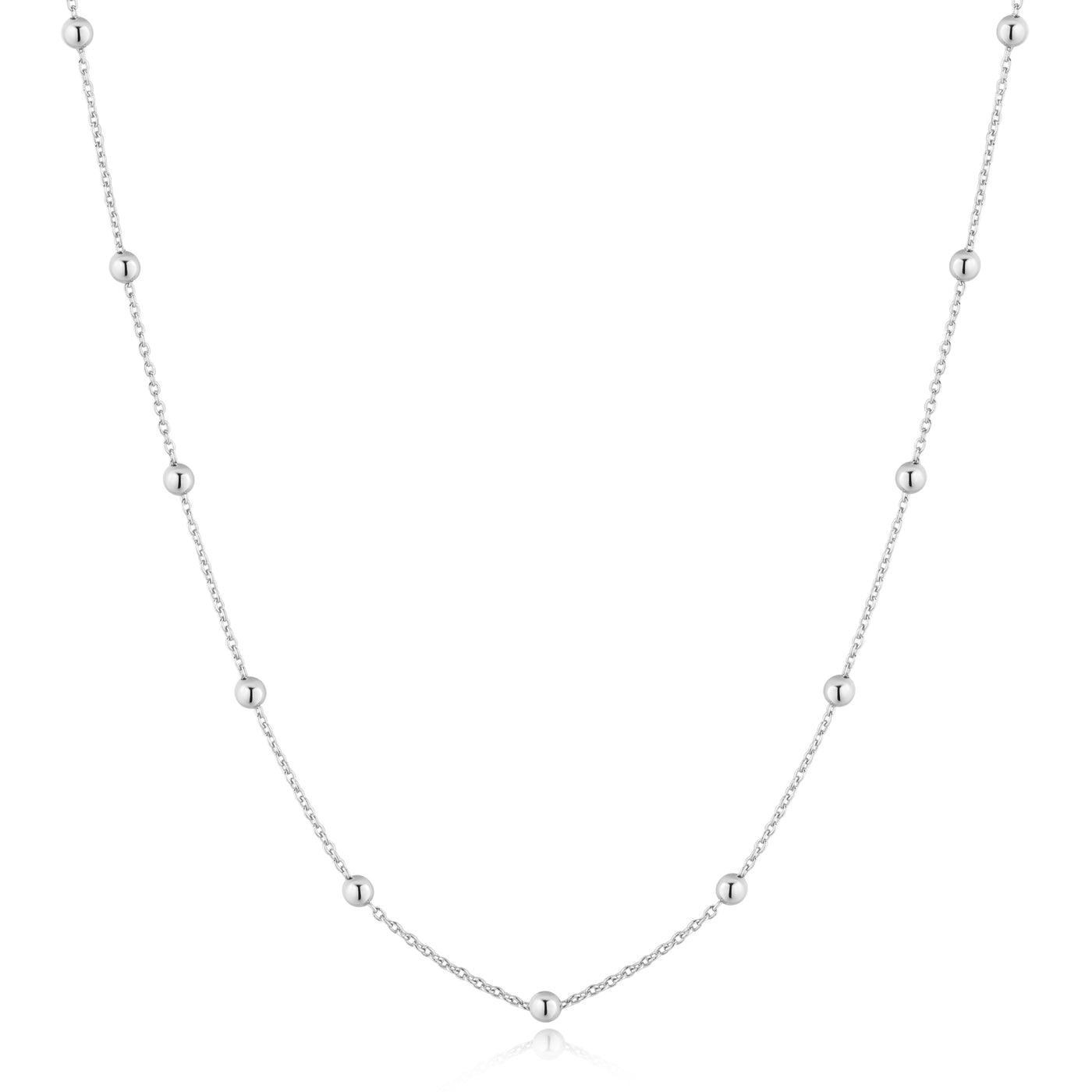 Beaded Station Necklace in Silver by Ania Haie