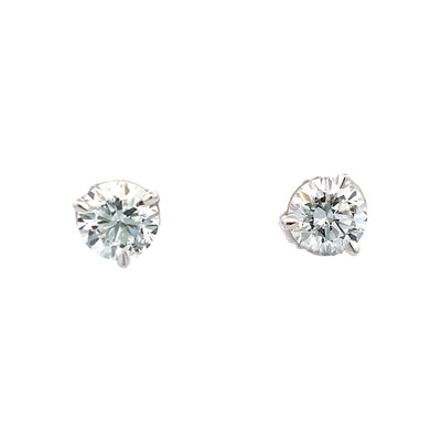 LAB-Created Martini Style Diamond Studs in White Gold