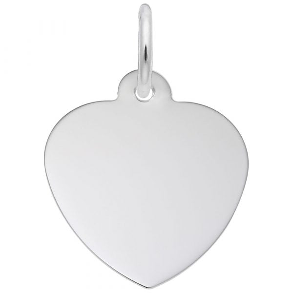 Engraveable Heart Charm in Silver