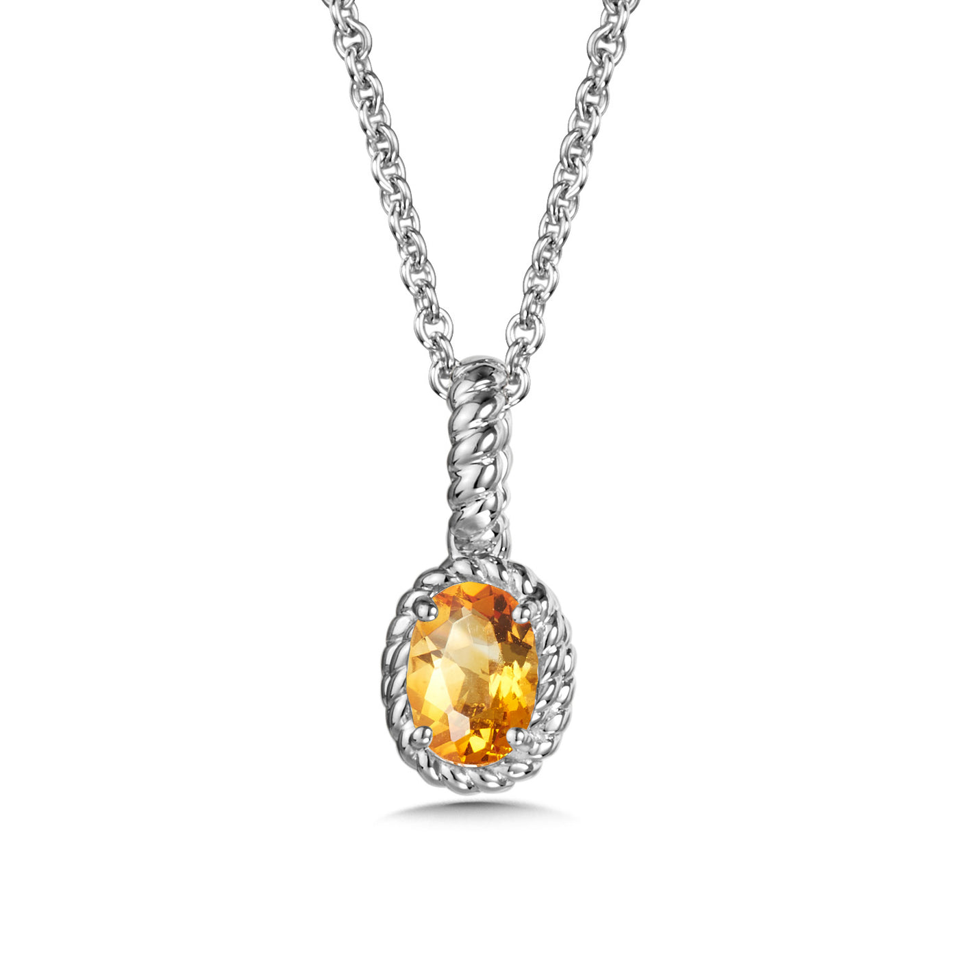 Silver Citrine Halo Gemstone LVP708-CT